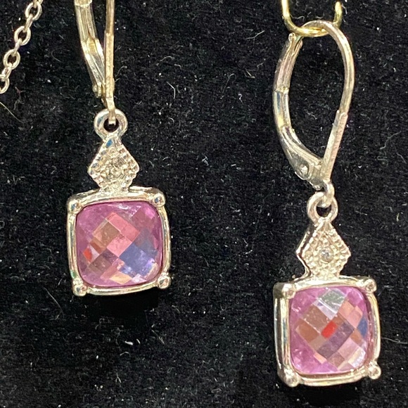 Pink Gemstone Three Piece Set Including Necklace, Bracelet and Earrings - Picture 4 of 4
